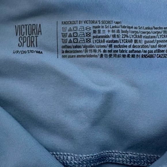 Victoria’s Secret VS Knockout Sport Blue Capri Leggings Large - Picture 5 of 6
